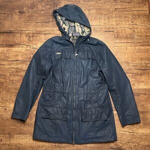 Barbour Antique Coastal Durham Jacket Waxed Waterproof Rain Coat Womens UK 12
